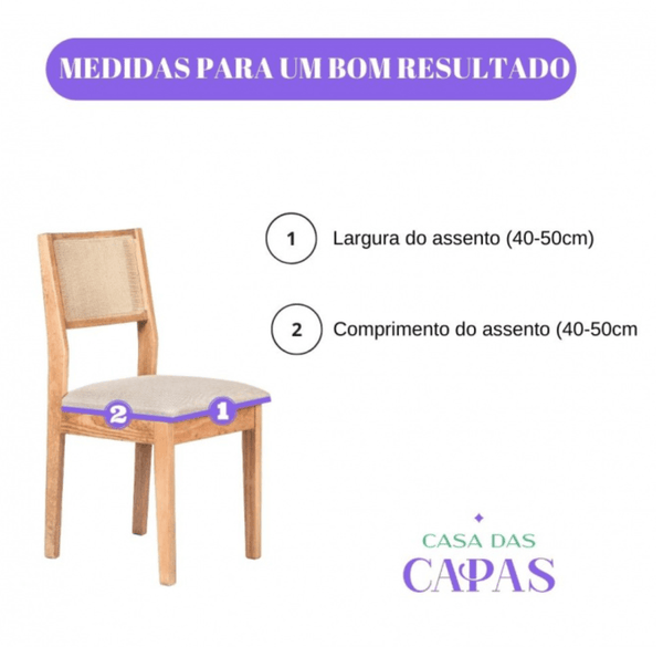 Capa para Assento de Cadeira em Suede - Branco